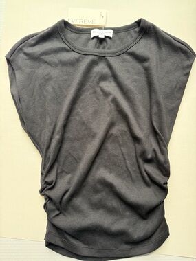 Michael Stars Black ruched knit Crew Neck Top - Joni